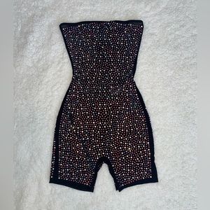 Bedazzled strapless romper